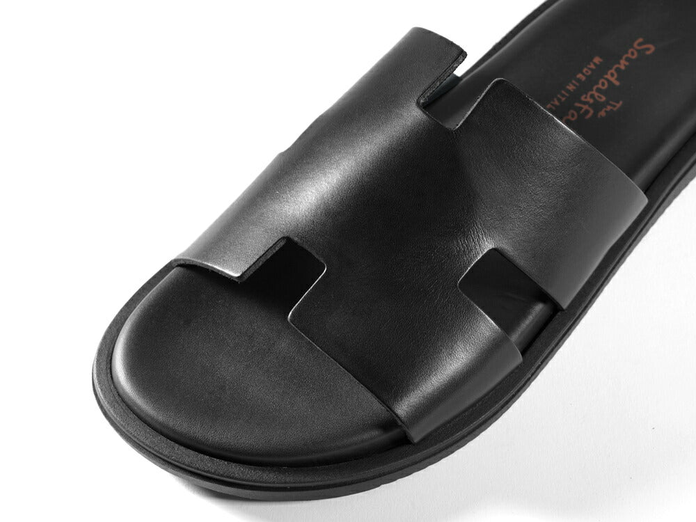 サンダルスファクトリー レザーサンダル カーフレザー バケッタレザー M7805 ブラック 黒 THE SANDALS FACTORY 本革 高級 サンダル メンズ ブランド 革 クッション 履き心地 シンプル カジュアル 男性 高級サンダル ブランドサンダル イタリア