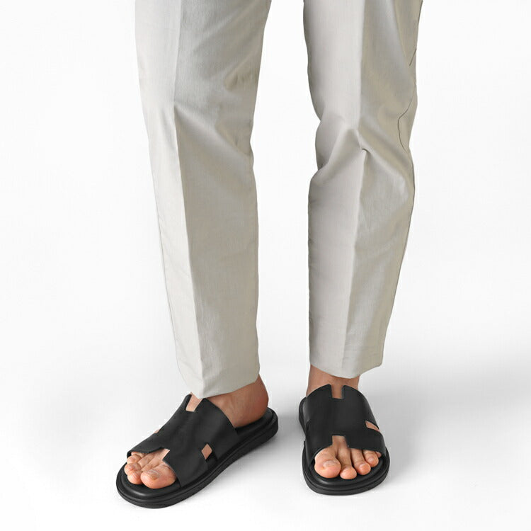 サンダルスファクトリー レザーサンダル カーフレザー バケッタレザー M7805 ブラック 黒 THE SANDALS FACTORY 本革 高級 サンダル メンズ ブランド 革 クッション 履き心地 シンプル カジュアル 男性 高級サンダル ブランドサンダル イタリア