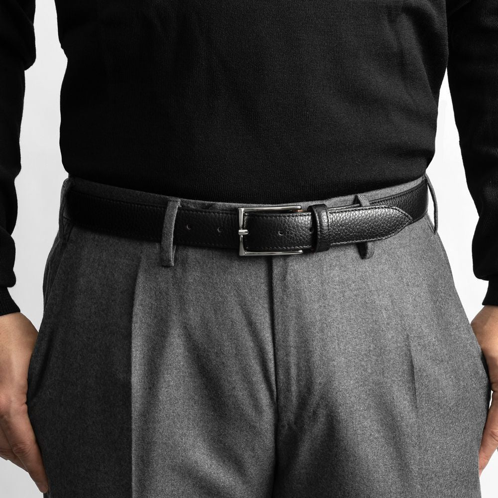 サドラーズ Saddler's カーフベルト シボ革（グレイン） 【3.0cm幅】 SG03 ブラック ダークブラウン【メンズ ベルト ビジネス イタリア】