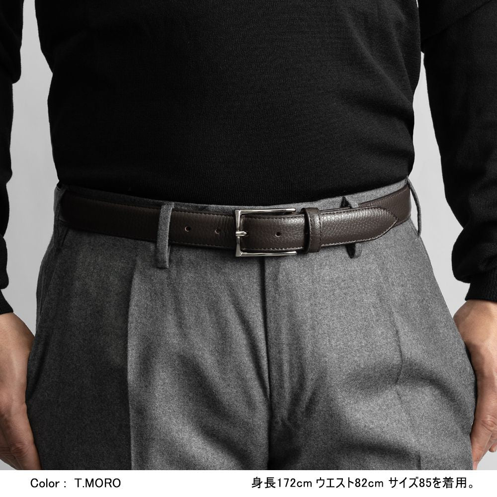 サドラーズ Saddler's カーフベルト シボ革（グレイン） 【3.0cm幅】 SG03 ブラック ダークブラウン【メンズ ベルト ビジネス イタリア】