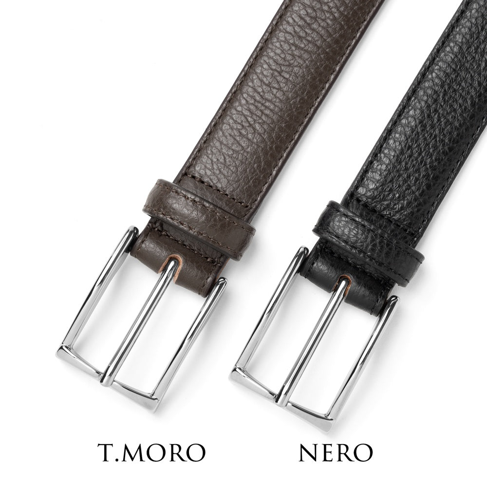 サドラーズ Saddler's カーフベルト シボ革（グレイン） 【3.0cm幅】 SG03 ブラック ダークブラウン【メンズ ベルト ビジネス イタリア】