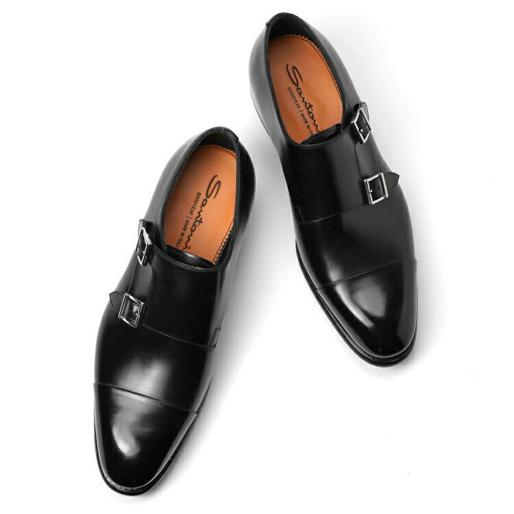サントーニ SANTONI 11652 ダブルモンクストラップ ブラック ドレスシューズ 革靴 ビジネス メンズ イタリア ビジネスシューズ メンズ革靴 高品質 メンズ ブランド 履き心地 紳士靴 ドレスシューズ メンズビジネスシューズ 黒 カジュアル