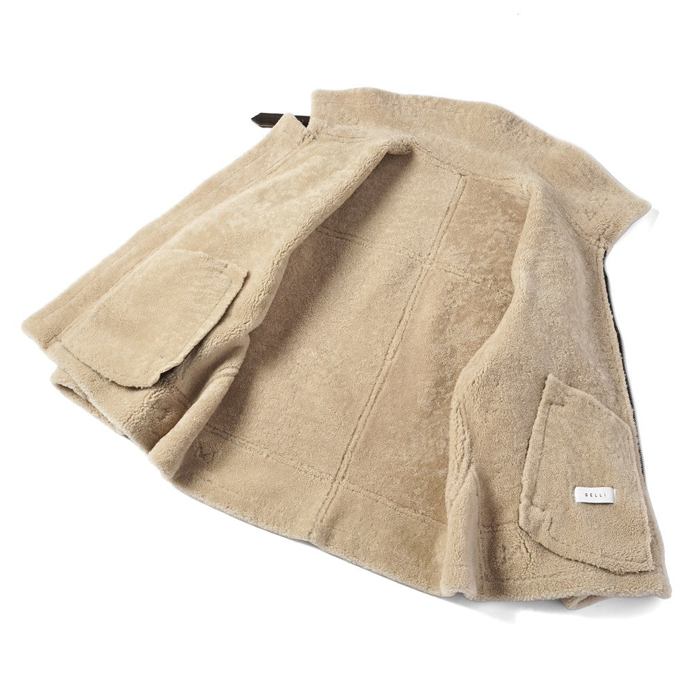 ジェッリ GELLI STELVIO B3 ムートンジャケット  ジャケット ムートン ブルゾン レザー メンズ フライトジャケット ムートンコート シアリングジャケット ブラック ブラウン グレー イタリア レザージャケット ミリタリー 本革 ショート丈