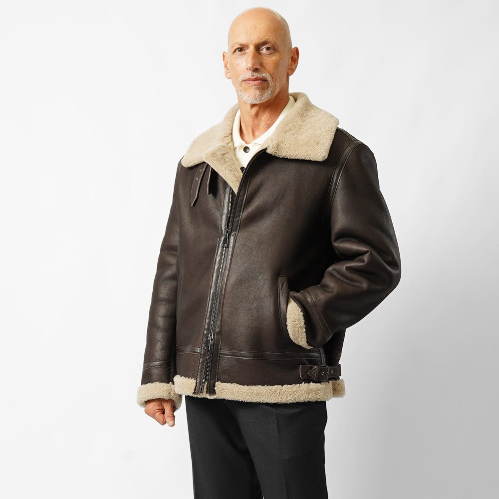 ジェッリ GELLI STELVIO B3 ムートンジャケット  ジャケット ムートン ブルゾン レザー メンズ フライトジャケット ムートンコート シアリングジャケット ブラック ブラウン グレー イタリア レザージャケット ミリタリー 本革 ショート丈