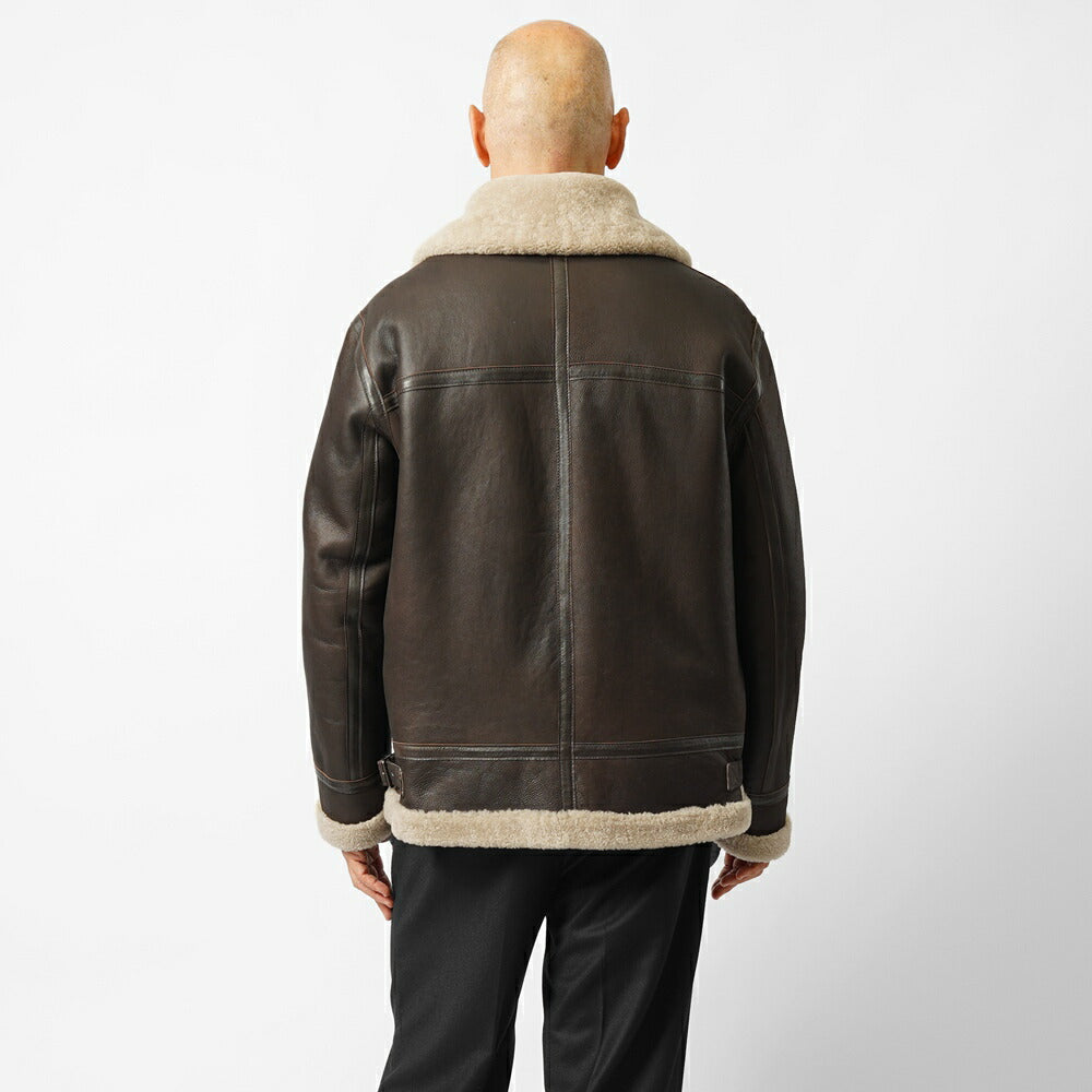 ジェッリ GELLI STELVIO B3 ムートンジャケット  ジャケット ムートン ブルゾン レザー メンズ フライトジャケット ムートンコート シアリングジャケット ブラック ブラウン グレー イタリア レザージャケット ミリタリー 本革 ショート丈