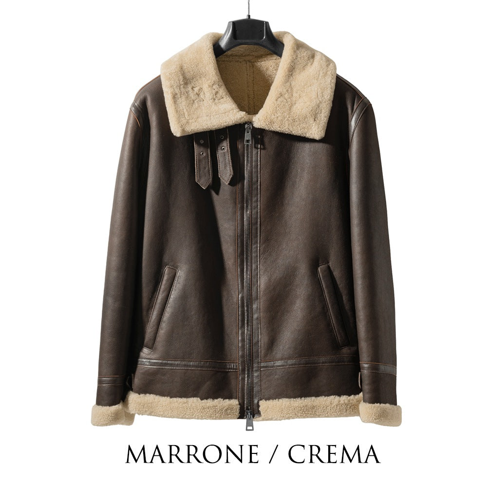 ジェッリ GELLI STELVIO B3 ムートンジャケット  ジャケット ムートン ブルゾン レザー メンズ フライトジャケット ムートンコート シアリングジャケット ブラック ブラウン グレー イタリア レザージャケット ミリタリー 本革 ショート丈