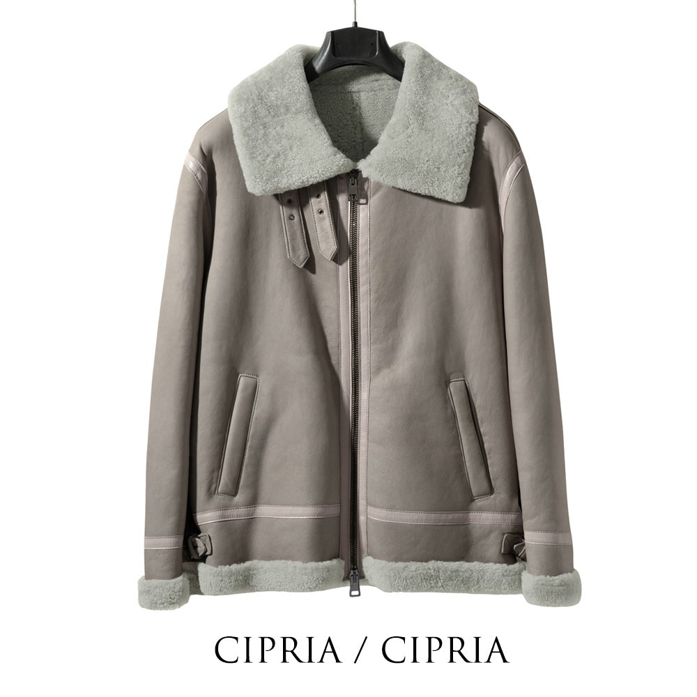 ジェッリ GELLI STELVIO B3 ムートンジャケット  ジャケット ムートン ブルゾン レザー メンズ フライトジャケット ムートンコート シアリングジャケット ブラック ブラウン グレー イタリア レザージャケット ミリタリー 本革 ショート丈