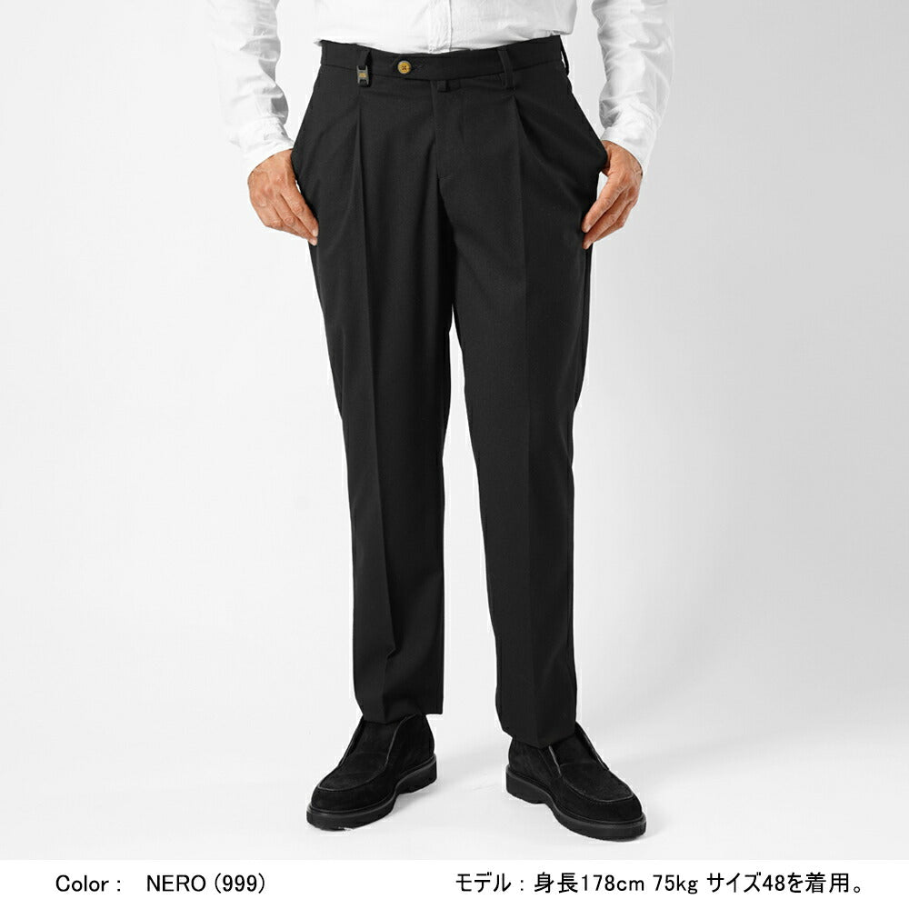 バルバッティ BARBATI スラックス ワンプリーツ P-TONY 225642 ストレッチ 25秋冬 メンズ ワンタックスラックス スリムパンツ メンズ ズボン 紳士ズボン スリム パンツ  ネイビー ブラック ベージュ ホワイト