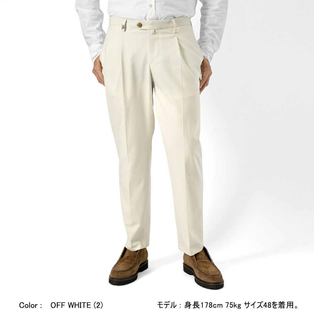 バルバッティ BARBATI スラックス ワンプリーツ P-TONY 225642 ストレッチ 25秋冬 メンズ ワンタックスラックス スリムパンツ メンズ ズボン 紳士ズボン スリム パンツ  ネイビー ブラック ベージュ ホワイト