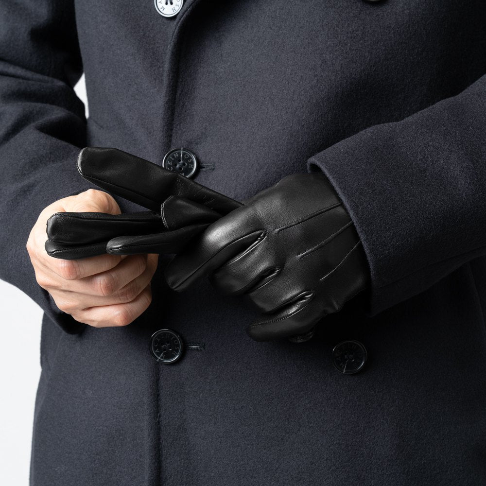 メローラ MEROLA 手袋 レザー グローブ U03 ブラック ブラウン グレー ネイビー 内縫い 革 本革 ナッパ レザー ラムレザー カシミア メンズ ブランド 防寒 暖かい 冬小物 通勤 プレゼント 男性 ライニング イエロー ブルー ボルドー グリーン