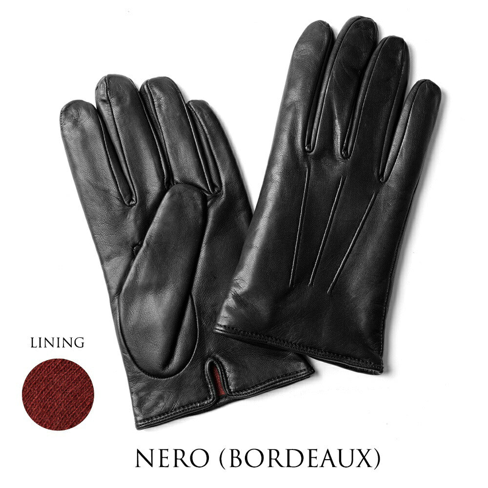 メローラ MEROLA 手袋 レザー グローブ U03 ブラック ブラウン グレー ネイビー 内縫い 革 本革 ナッパ レザー ラムレザー カシミア メンズ ブランド 防寒 暖かい 冬小物 通勤 プレゼント 男性 ライニング イエロー ブルー ボルドー グリーン