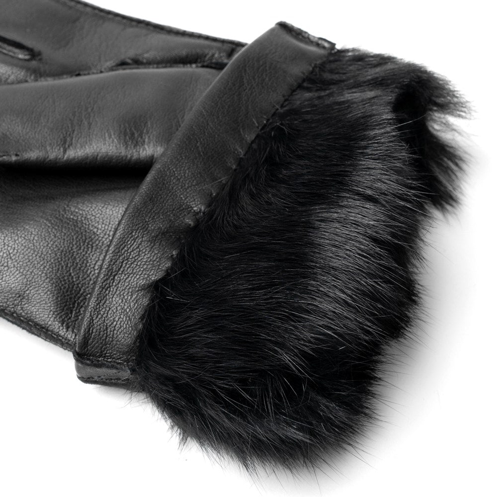 メローラ MEROLA 手袋 レザー グローブ U07 ブラック ブラウン ラビットファー ライニング 外縫い ナッパレザー ラムレザー ファー イタリア 本革 革 メンズ ブランド 防寒 暖かい 冬小物 通勤 ビジネス プレゼント 男性