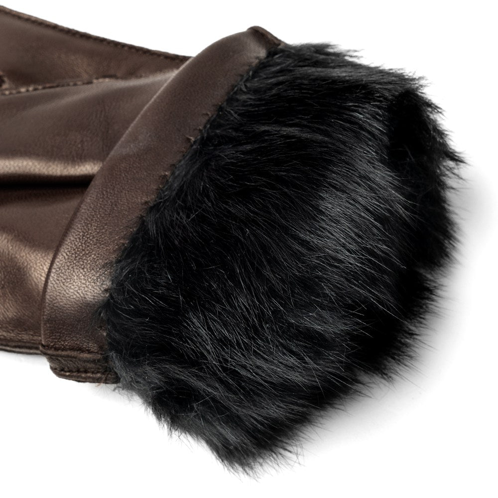 メローラ MEROLA 手袋 レザー グローブ U07 ブラック ブラウン ラビットファー ライニング 外縫い ナッパレザー ラムレザー ファー イタリア 本革 革 メンズ ブランド 防寒 暖かい 冬小物 通勤 ビジネス プレゼント 男性