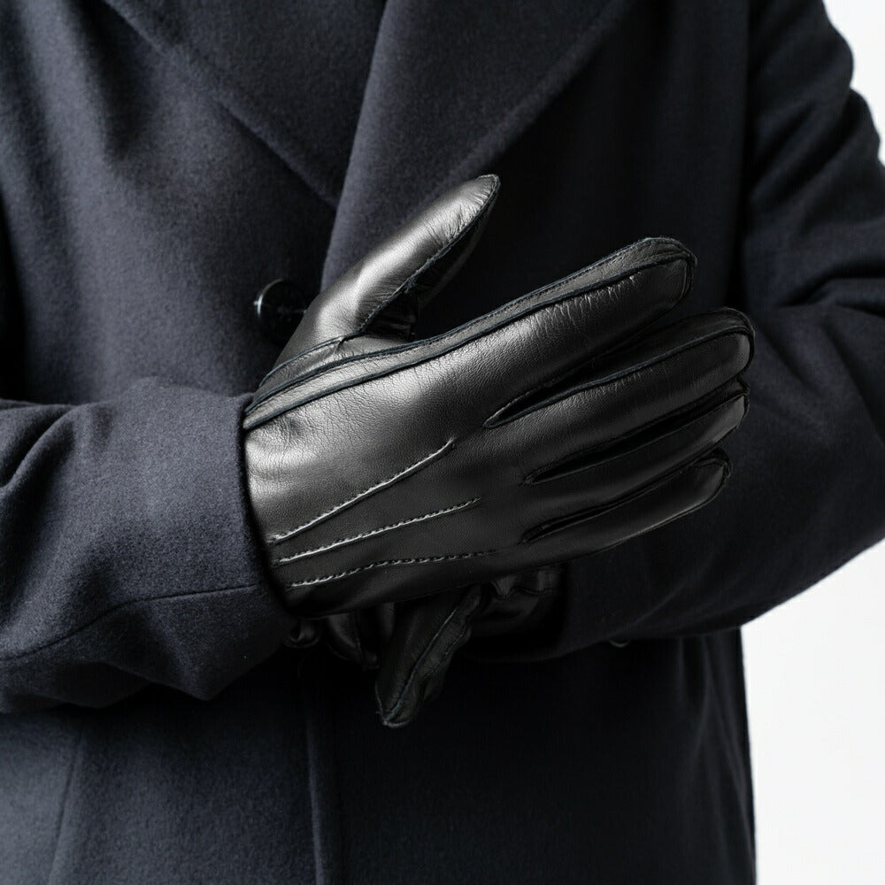 メローラ MEROLA 手袋 レザー グローブ U07 ブラック ブラウン ラビットファー ライニング 外縫い ナッパレザー ラムレザー ファー イタリア 本革 革 メンズ ブランド 防寒 暖かい 冬小物 通勤 ビジネス プレゼント 男性