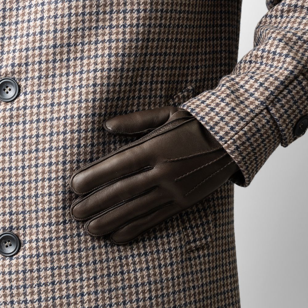 メローラ MEROLA 手袋 レザー グローブ U07 ブラック ブラウン ラビットファー ライニング 外縫い ナッパレザー ラムレザー ファー イタリア 本革 革 メンズ ブランド 防寒 暖かい 冬小物 通勤 ビジネス プレゼント 男性