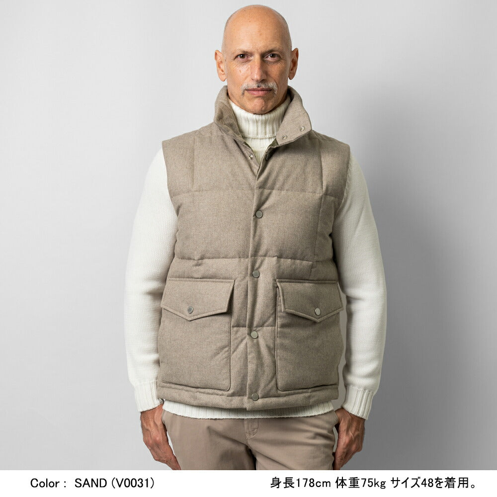 【返品不可】ヴァルスター VALSTAR ダウンベスト カシミア混ウール 407N.C005 24AW 秋冬 パデッド ダウン ベスト バルスター バルスタリーノ メンズ カシミア ウール イタリア ブランド ショート丈 アウター カジュアル 秋 冬 メンズダウン 24AW ベージュ ネイビー