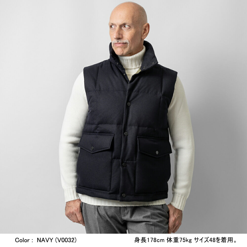 【返品不可】ヴァルスター VALSTAR ダウンベスト カシミア混ウール 407N.C005 24AW 秋冬 パデッド ダウン ベスト バルスター バルスタリーノ メンズ カシミア ウール イタリア ブランド ショート丈 アウター カジュアル 秋 冬 メンズダウン 24AW ベージュ ネイビー