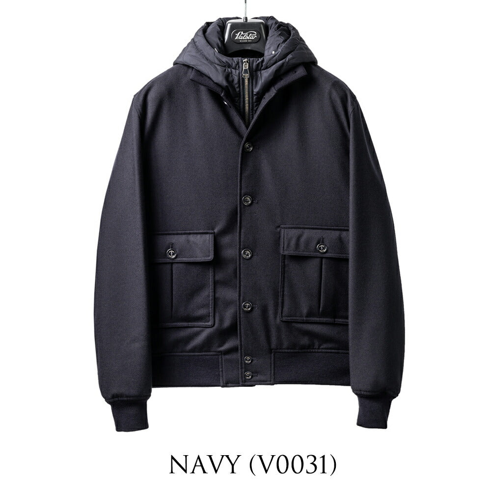 ヴァルスター VALSTAR パデッド ヴァルスタリーノ 407A.D064 フーディ ウール ブルゾン ライナー着脱可 24AW 秋冬 レギュラーフィット バルスター バルスタリーノ メンズ ライナー付き イタリア ウールジャケット ショート丈 アウター インポート