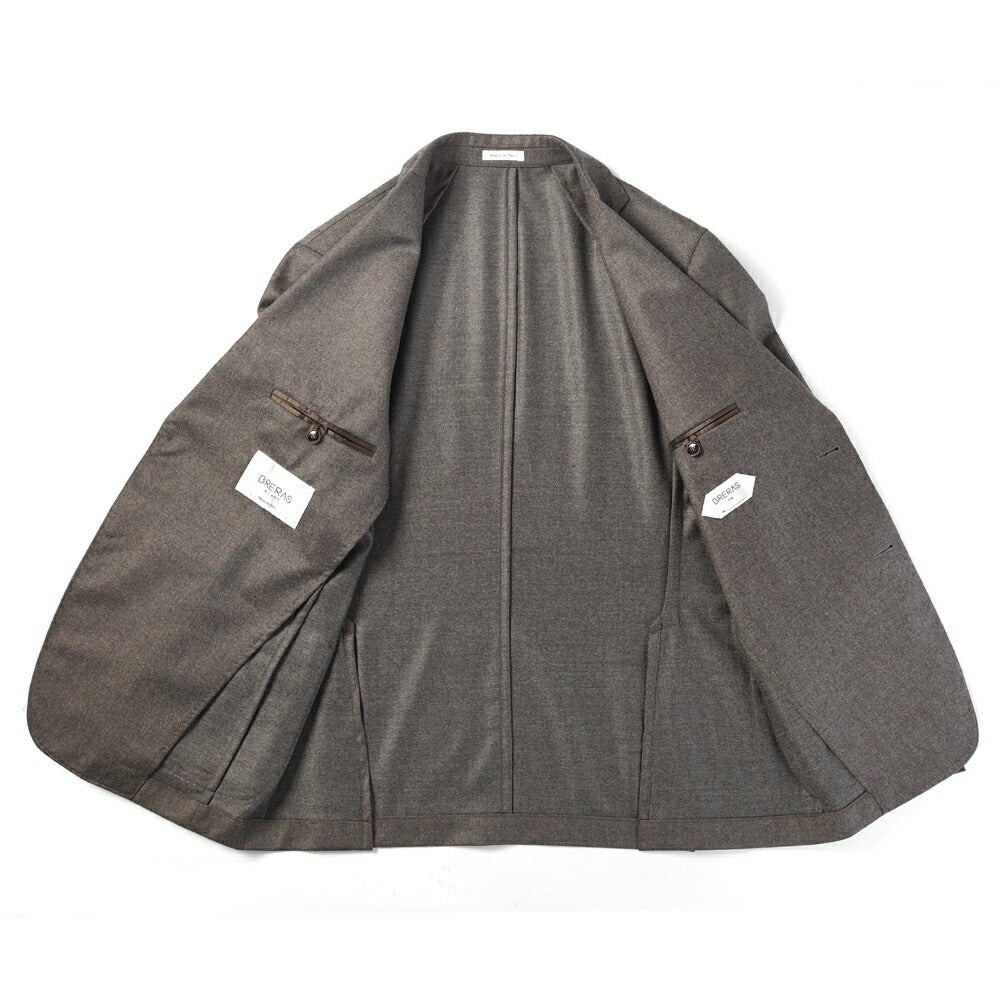 ブレラス BRERAS ジャケット VENEZIA T A 535 シングル ブラウン ブラック 25AW 25秋冬 テーラードジャケット CANONICO カノニコ フランネルウール メンズ ビジネス ブランド アンフィニッシュ 2ボタン サイドベンツ 高級 クラシコ イタリア