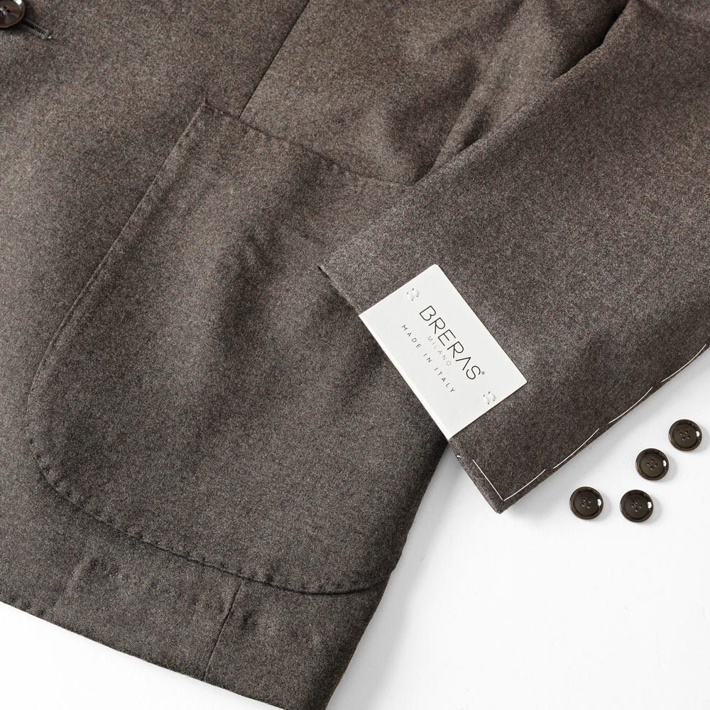 ブレラス BRERAS ジャケット VENEZIA T A 535 シングル ブラウン ブラック 25AW 25秋冬 テーラードジャケット CANONICO カノニコ フランネルウール メンズ ビジネス ブランド アンフィニッシュ 2ボタン サイドベンツ 高級 クラシコ イタリア