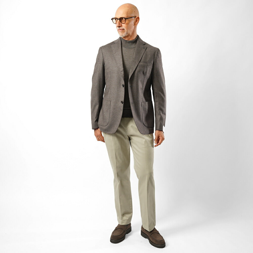 ブレラス BRERAS ジャケット VENEZIA T A 535 シングル ブラウン ブラック 25AW 25秋冬 テーラードジャケット CANONICO カノニコ フランネルウール メンズ ビジネス ブランド アンフィニッシュ 2ボタン サイドベンツ 高級 クラシコ イタリア