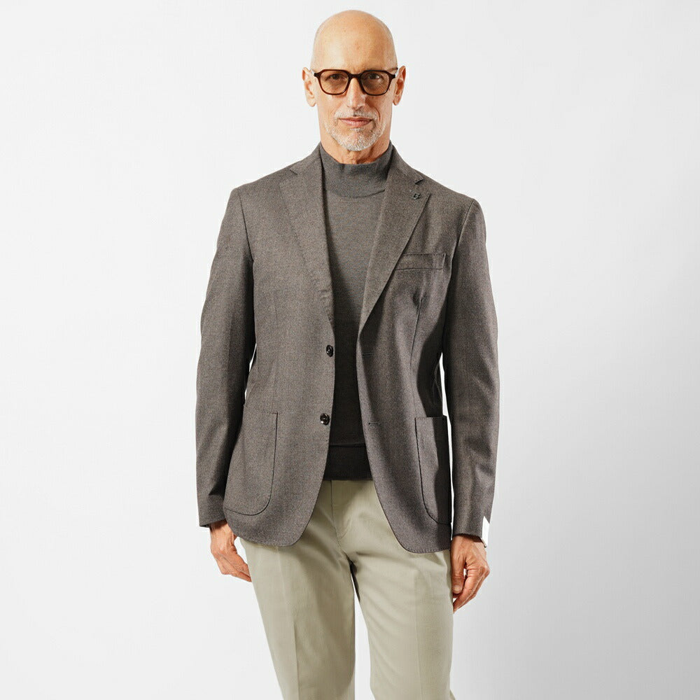 ブレラス BRERAS ジャケット VENEZIA T A 535 シングル ブラウン ブラック 25AW 25秋冬 テーラードジャケット CANONICO カノニコ フランネルウール メンズ ビジネス ブランド アンフィニッシュ 2ボタン サイドベンツ 高級 クラシコ イタリア