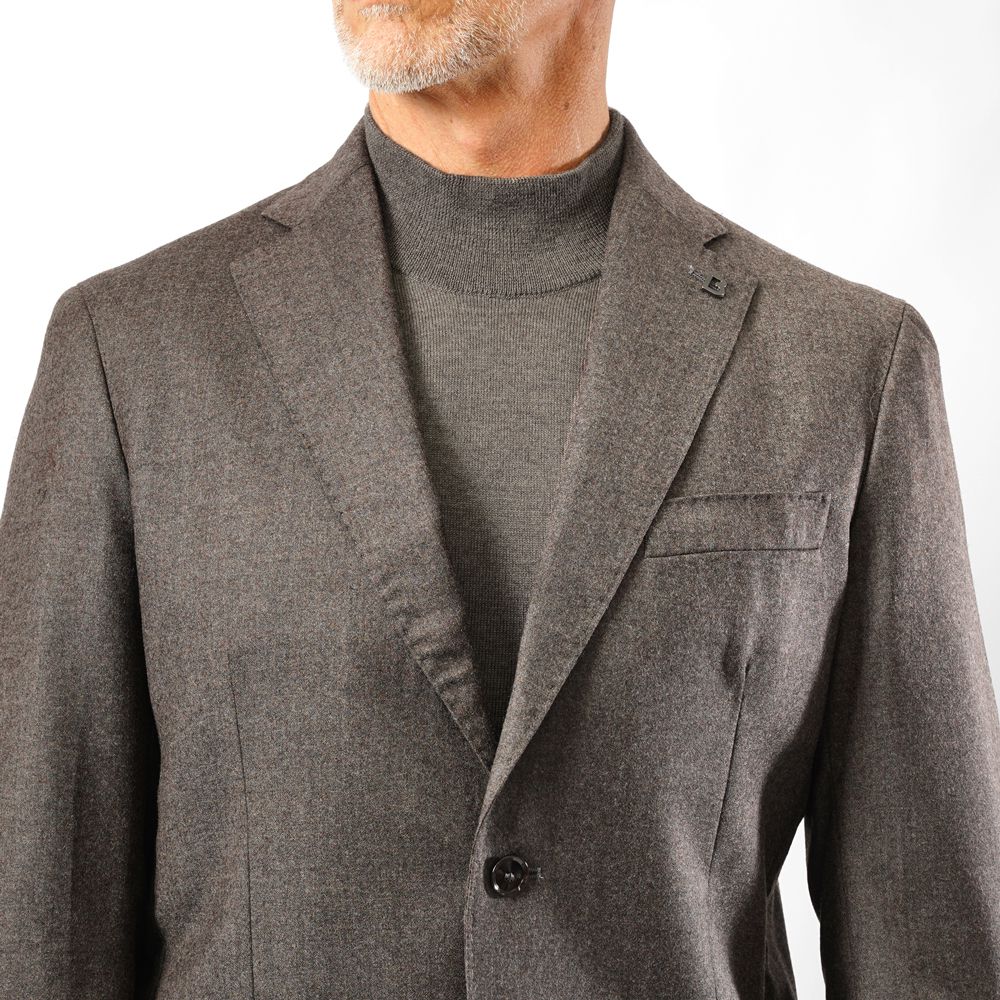 ブレラス BRERAS ジャケット VENEZIA T A 535 シングル ブラウン ブラック 25AW 25秋冬 テーラードジャケット CANONICO カノニコ フランネルウール メンズ ビジネス ブランド アンフィニッシュ 2ボタン サイドベンツ 高級 クラシコ イタリア