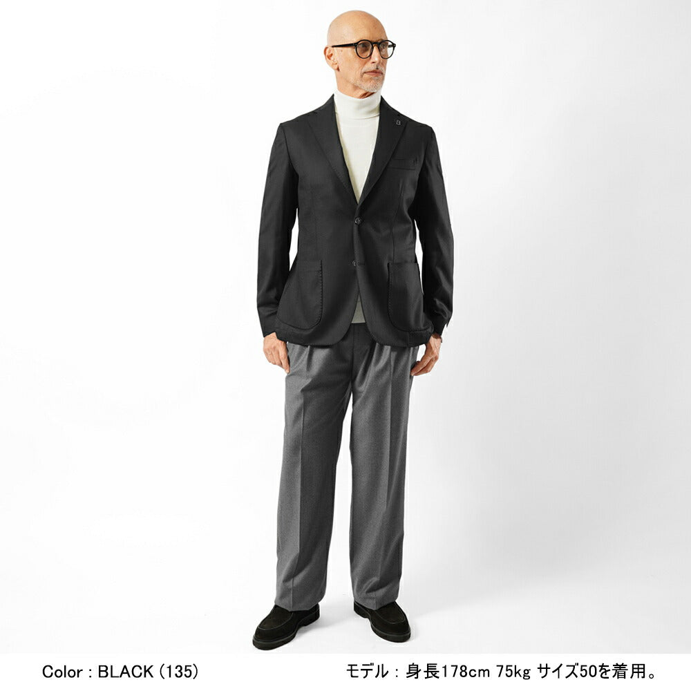 ブレラス BRERAS ジャケット VENEZIA T A 535 シングル ブラウン ブラック 25AW 25秋冬 テーラードジャケット CANONICO カノニコ フランネルウール メンズ ビジネス ブランド アンフィニッシュ 2ボタン サイドベンツ 高級 クラシコ イタリア