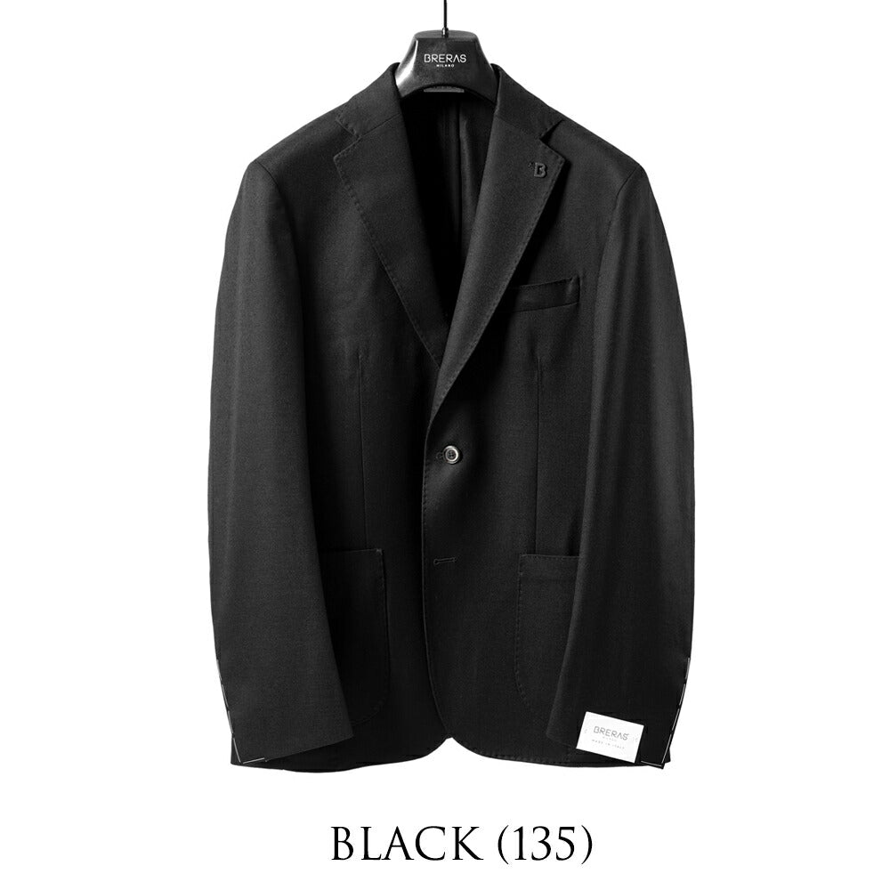 ブレラス BRERAS ジャケット VENEZIA T A 535 シングル ブラウン ブラック 25AW 25秋冬 テーラードジャケット CANONICO カノニコ フランネルウール メンズ ビジネス ブランド アンフィニッシュ 2ボタン サイドベンツ 高級 クラシコ イタリア