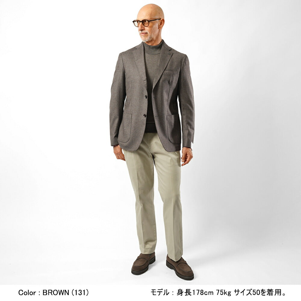 ブレラス BRERAS ジャケット VENEZIA T A 535 シングル ブラウン ブラック 25AW 25秋冬 テーラードジャケット CANONICO カノニコ フランネルウール メンズ ビジネス ブランド アンフィニッシュ 2ボタン サイドベンツ 高級 クラシコ イタリア