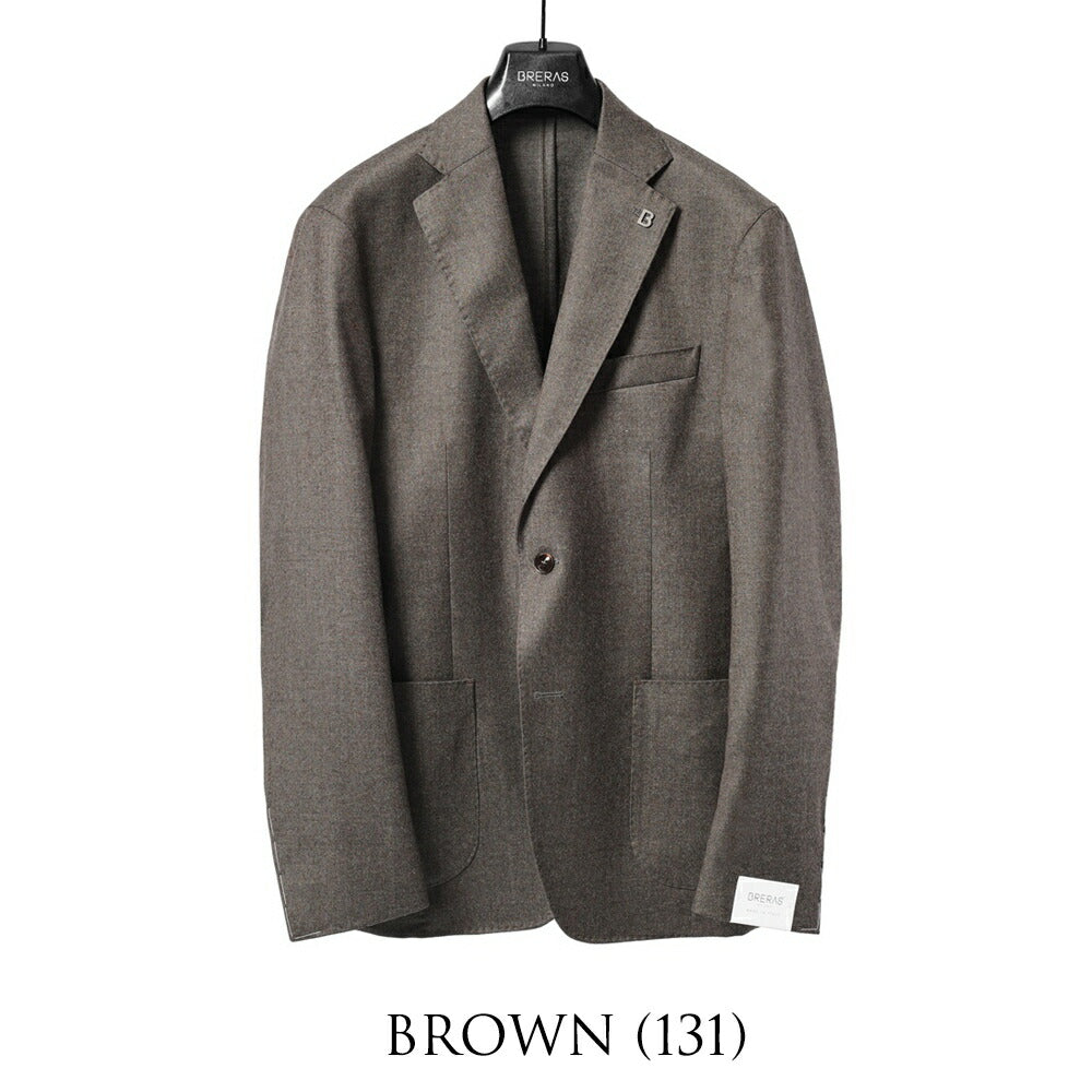 ブレラス BRERAS ジャケット VENEZIA T A 535 シングル ブラウン ブラック 25AW 25秋冬 テーラードジャケット CANONICO カノニコ フランネルウール メンズ ビジネス ブランド アンフィニッシュ 2ボタン サイドベンツ 高級 クラシコ イタリア