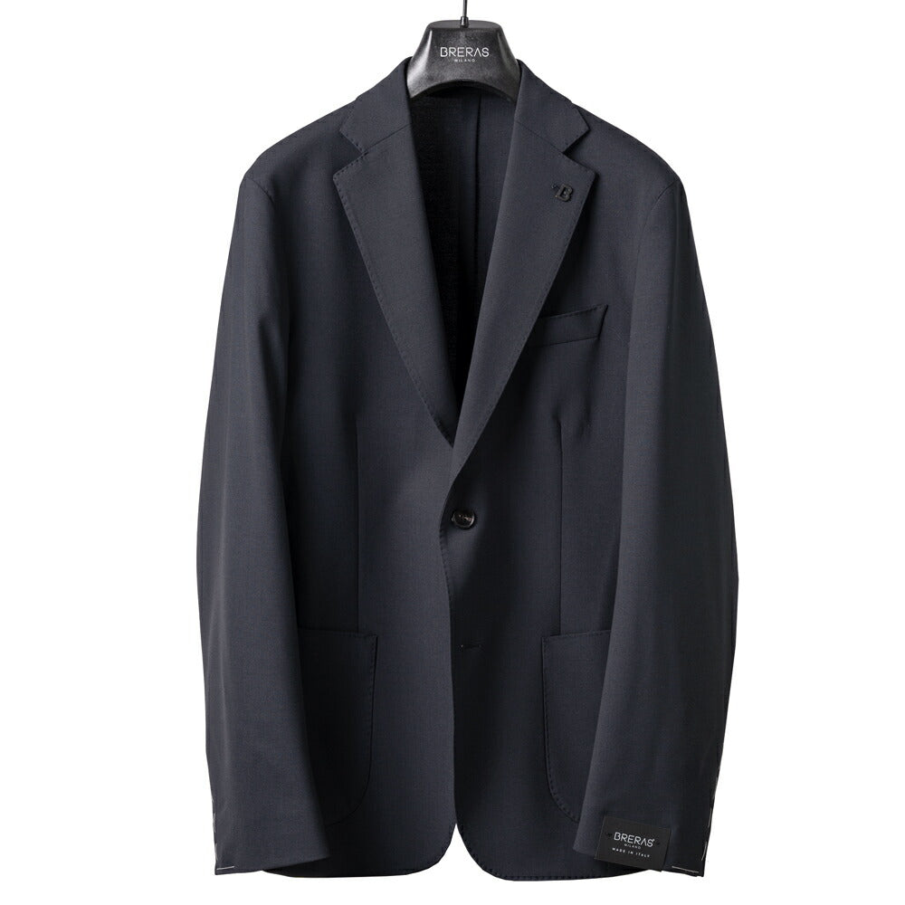 ブレラス BRERAS ジャケット シングル ネイビー ブラック VENEZIA-ATP1 24AW 24秋冬 テーラードジャケット ウールタフタ ウール メンズ ビジネス ブランド アンフィニッシュ 2ボタン サイドベンツ 高級 クラシコ イタリア
