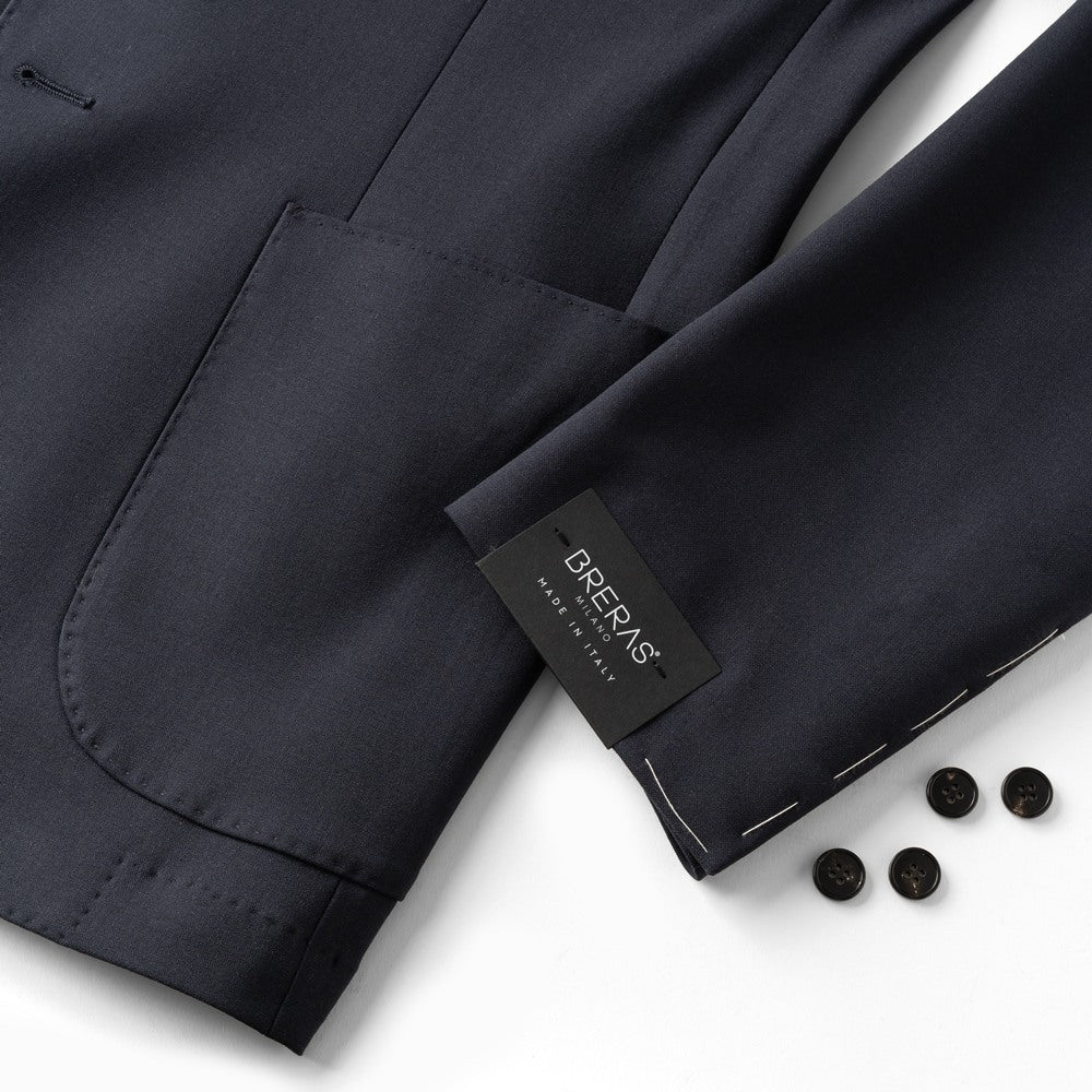 ブレラス BRERAS ジャケット シングル ネイビー ブラック VENEZIA-ATP1 24AW 24秋冬 テーラードジャケット ウールタフタ ウール メンズ ビジネス ブランド アンフィニッシュ 2ボタン サイドベンツ 高級 クラシコ イタリア