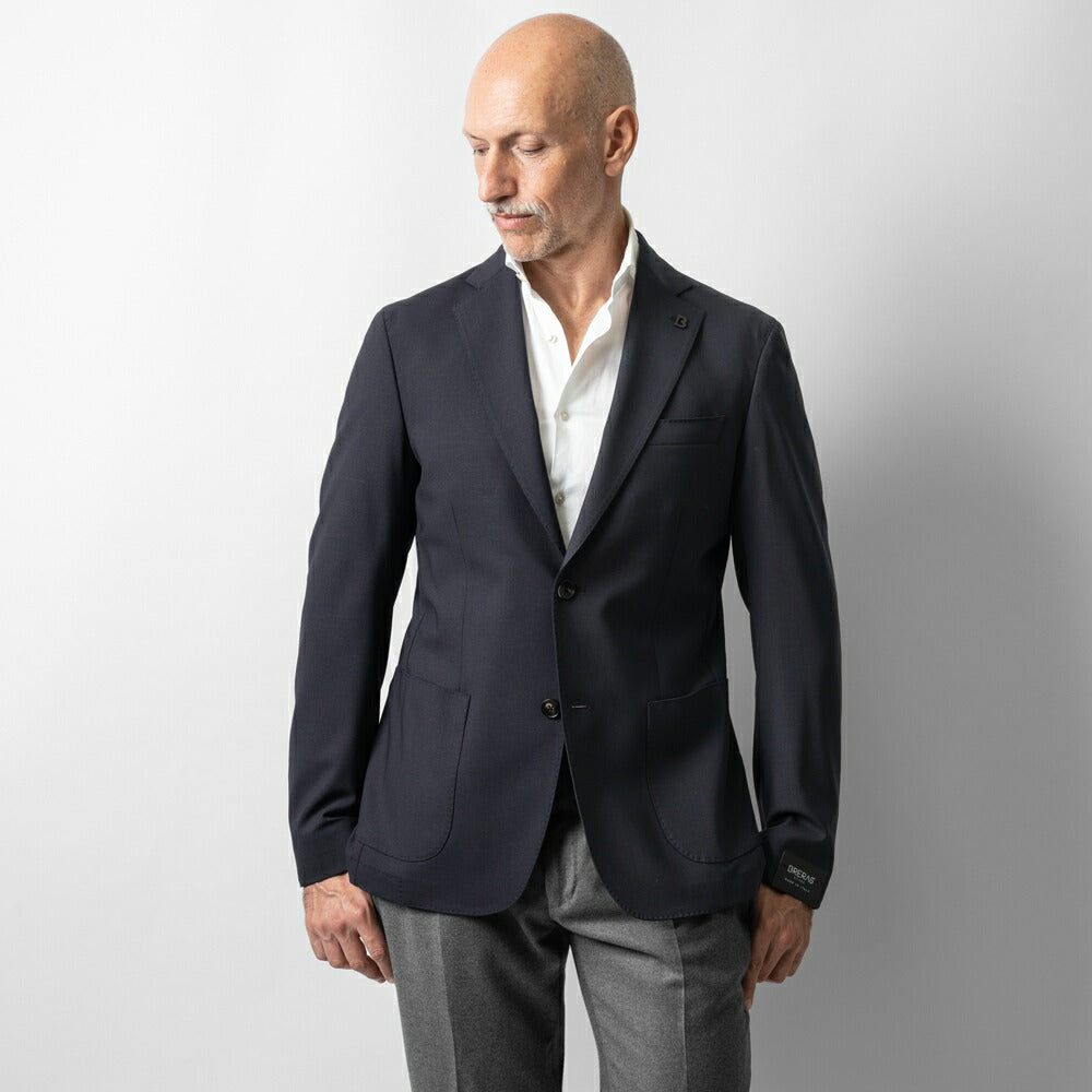 ブレラス BRERAS ジャケット シングル ネイビー ブラック VENEZIA-ATP1 24AW 24秋冬 テーラードジャケット ウールタフタ ウール メンズ ビジネス ブランド アンフィニッシュ 2ボタン サイドベンツ 高級 クラシコ イタリア