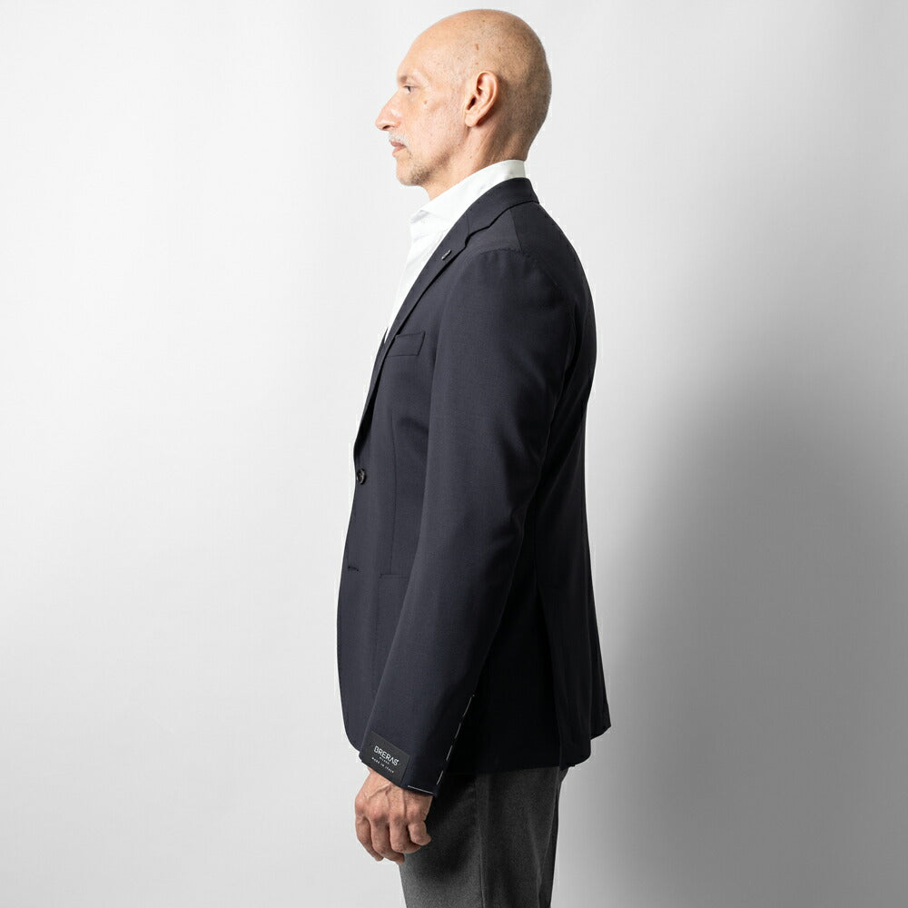 ブレラス BRERAS ジャケット シングル ネイビー ブラック VENEZIA-ATP1 24AW 24秋冬 テーラードジャケット ウールタフタ ウール メンズ ビジネス ブランド アンフィニッシュ 2ボタン サイドベンツ 高級 クラシコ イタリア