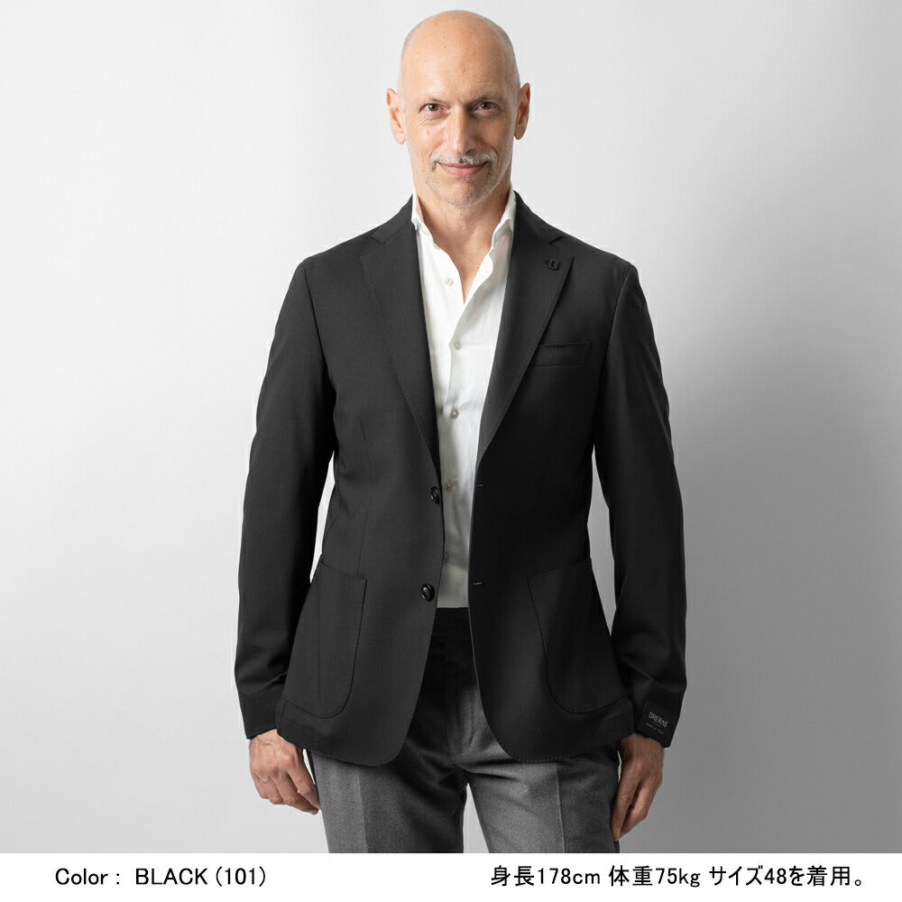 ブレラス BRERAS ジャケット シングル ネイビー ブラック VENEZIA-ATP1 24AW 24秋冬 テーラードジャケット ウールタフタ ウール メンズ ビジネス ブランド アンフィニッシュ 2ボタン サイドベンツ 高級 クラシコ イタリア