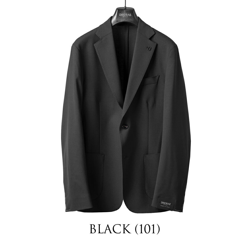 ブレラス BRERAS ジャケット シングル ネイビー ブラック VENEZIA-ATP1 24AW 24秋冬 テーラードジャケット ウールタフタ ウール メンズ ビジネス ブランド アンフィニッシュ 2ボタン サイドベンツ 高級 クラシコ イタリア