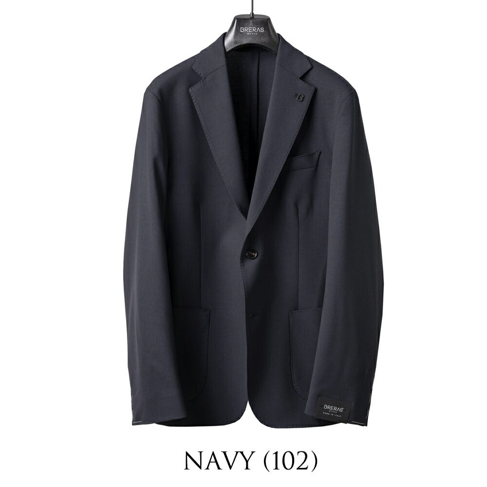 ブレラス BRERAS ジャケット シングル ネイビー ブラック VENEZIA-ATP1 24AW 24秋冬 テーラードジャケット ウールタフタ ウール メンズ ビジネス ブランド アンフィニッシュ 2ボタン サイドベンツ 高級 クラシコ イタリア