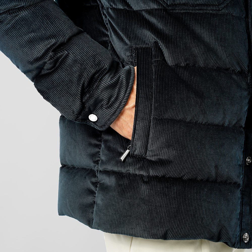 ムーレー MOORER  VETON-VH ヴェトン ダウンジャケット ダウンシャツ コーデュロイ ネイビー メンズ ジャケット シャツ型 ダウンジャケット  メンズアウター シンプル ブランド イタリア