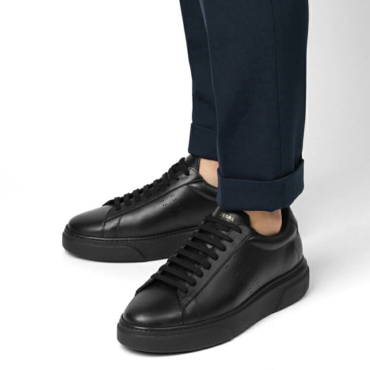 ＜返品不可＞ゼスパ ZESPA スニーカー ZSP4VH 軽量ソール レザー ブラック/ 黒 プラットホーム メンズ スニーカー インポート プレミアム ラグスポ シンプル ブランド 本革 きれいめ 革スニーカー 高級スニーカー 黒スニーカー メンズスニーカー